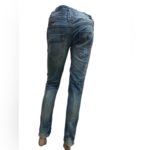 Zara Denim Rules By TRF Y2K Button Fly Low Rise Moto Zip Ankle Women Size 6 EUC! - Picture 3 of 11